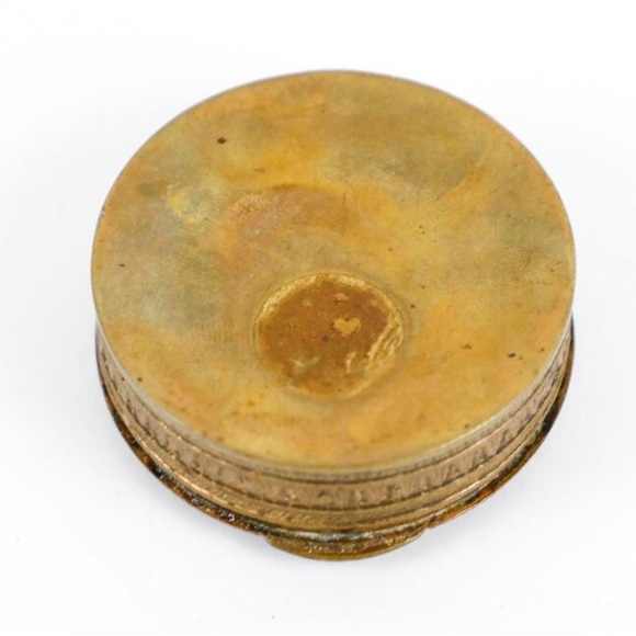 Antique YARDLEY French Gilt Filigree & Enamel Brass Compact Box Floral - Picture 5 of 6